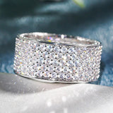 Bague de promesse en cristal argenté étincelant