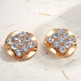 Boucles d'oreilles vintage en argent, cristal et or