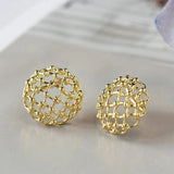 Boucles d'oreilles demi-boule vintage en or