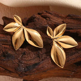 Boucles d'oreilles vintage en or inspirées des pétales de fleurs