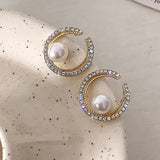 Boucles d'oreilles vintage en perles ouvertes rondes