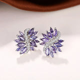 Boucles d'oreilles vintage argentées lavande scintillantes