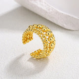 Bague ouverte vintage en or avec perles