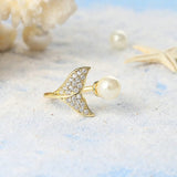 Bague en or avec queue de sirène et perle scintillante