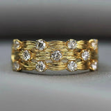 Bague vintage en or avec zircone étincelante