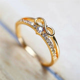 Bague Infinity en cristal doré