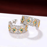 Boucles d'oreilles vintage argentées étoiles vertes