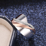 Bague bicolore en argent et or rose