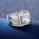 Bague en argent brillant avec zircone cubique