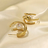 Boucles d'oreilles vintage en or et perles artistiques