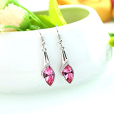 Boucles d'oreilles vintage en argent avec pierres précieuses roses