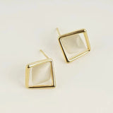 Boucles d'oreilles classiques en diamant et opale