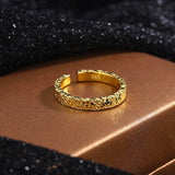 Bague vintage ajustable en or texturé