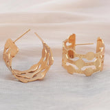 Boucles d'oreilles pendantes larges en forme de C en or
