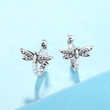 Boucles d'oreilles libellule scintillantes en argent