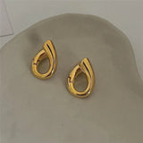 Boucles d'oreilles classiques en or en forme de goutte incurvée