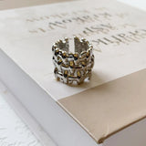 Bague ajustable unique à maillons en argent