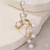 Bague ouverte vintage en or et perles