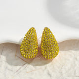 Boucles d'oreilles vintage en or avec pierres précieuses jaunes