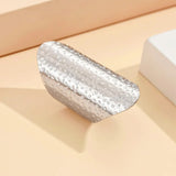 Bague ajustable vintage en argent martelé