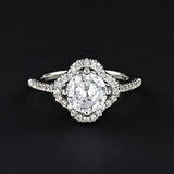 Bague vintage en argent et diamant avec pierres précieuses florales