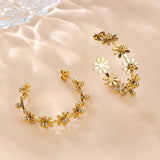 Boucles d'oreilles créoles Boho Glam Fleur en or