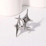 Bague ajustable sculpturale en forme d'étoile en argent