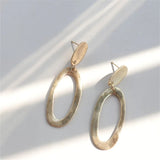 Boucles d'oreilles pendantes ovales classiques en or