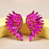 Boucles d'oreilles vintage en cristal rose et or