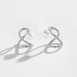 Boucles d'oreilles boucle infinie en argent et perles