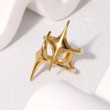 Bague ajustable au motif étoilé doré