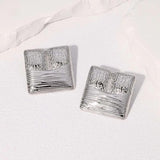 Boucles d'oreilles carrées vintage en argent texturé