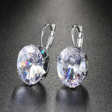 Boucles d'oreilles ovales transparentes de style antique