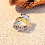 Bague ajustable en spirale en or et argent