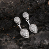 Boucles d'oreilles en argent avec double cristal en forme de goutte