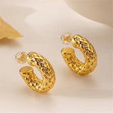 Boucles d'oreilles créoles tressées dorées au look intemporel