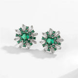 Boucles d'oreilles argentées vert éclatant