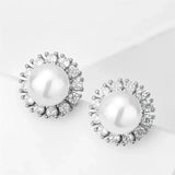 Boucles d'oreilles vintage en argent et perles