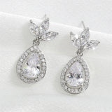 Boucles d'oreilles vintage en forme de feuille et de goutte en argent