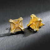 Boucles d'oreilles carrées dorées audacieuses et étincelantes