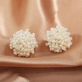 Boucles d'oreilles classiques à perles en grappe