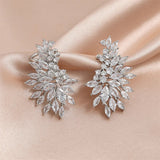 Boucles d'oreilles vintage en argent et cristal en forme de fleur