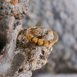 Bague cube vintage en or avec perles