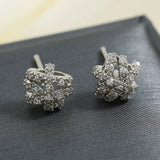 Boucles d'oreilles vintage géométriques en cristal et argent