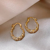 Boucles d'oreilles vintage tressées en or scintillantes