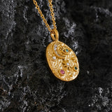 Collier vintage avec pendentif lune et étoile en or