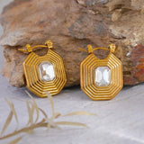 Boucles d'oreilles créoles géométriques vintage en or