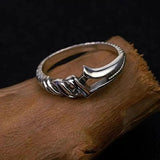 Bague ajustable vintage en argent en forme d'épée