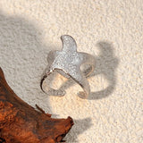 Bague ajustable vintage en argent avec étoile de mer