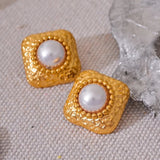 Boucles d'oreilles vintage carrées en or